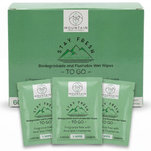 STAY FRESH Biodegradable and Flushable wipes - 60 WIPES